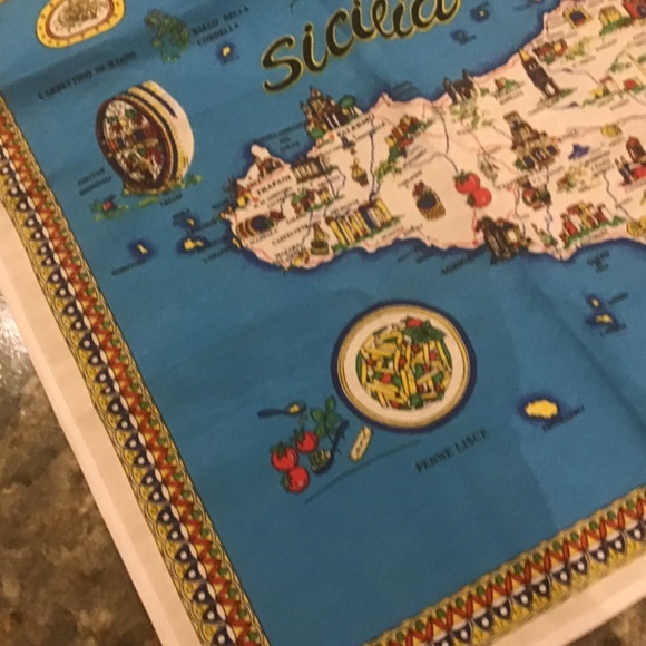 Souvenir Italy Sicily Cotton Apron, Cooking or Decorative Apron New - Picture 2 of 8